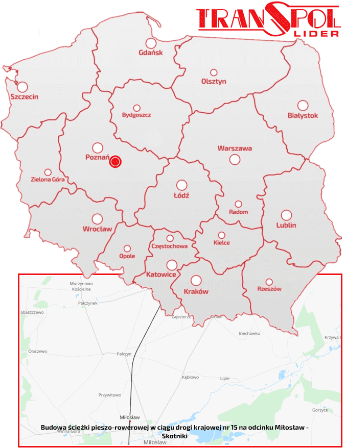 Ścieżka pieszo-rowerowa na odcinku Miłosław - Skotniki